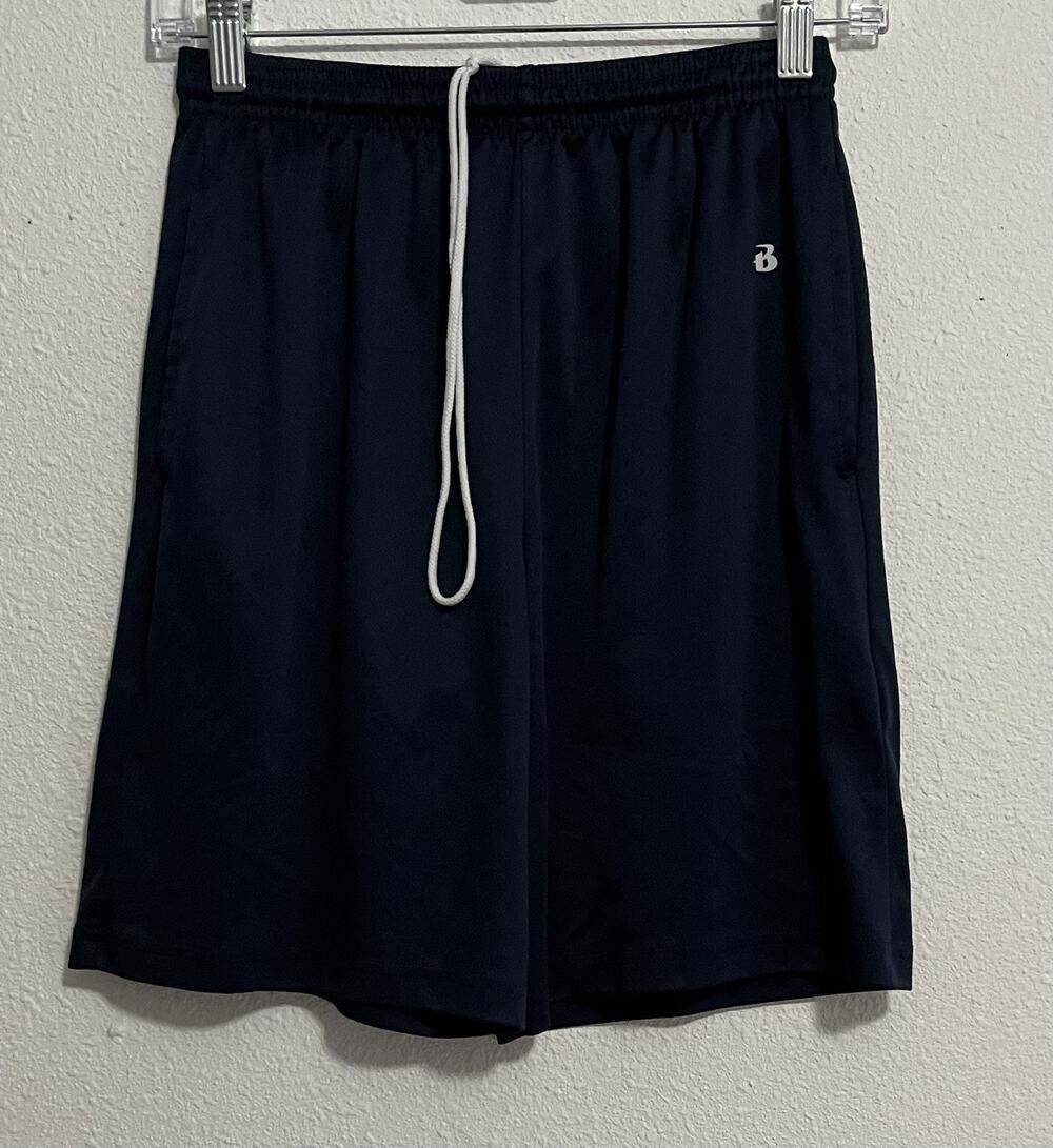Badger Sport Boys Youth L Athletic Shorts Black Drawstring Elastic Waist